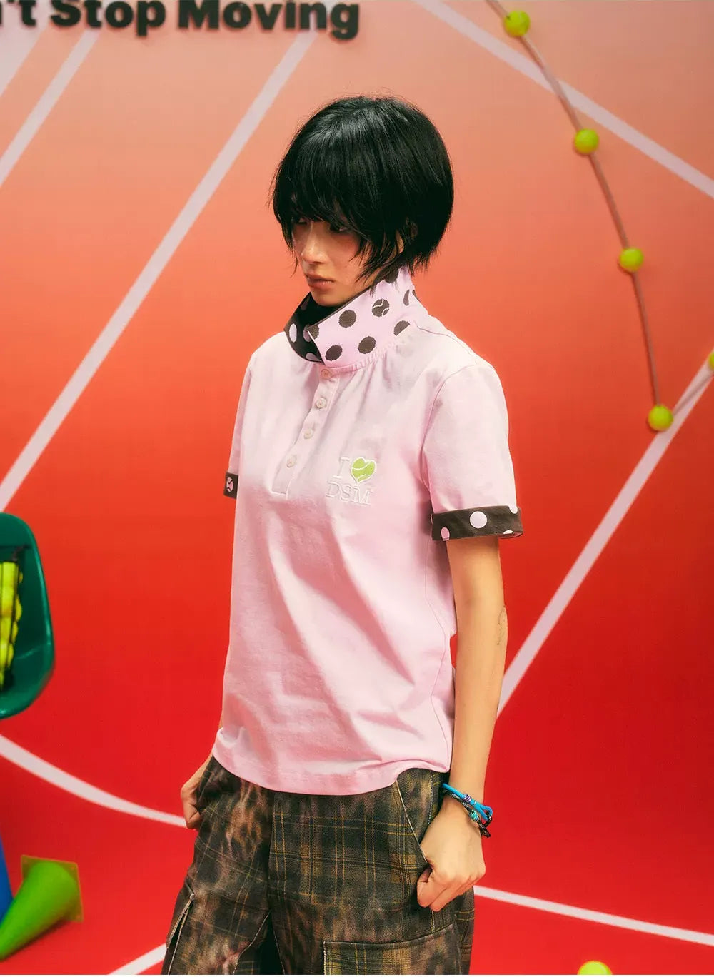 Sorona Polka-Dot Tennis Polo