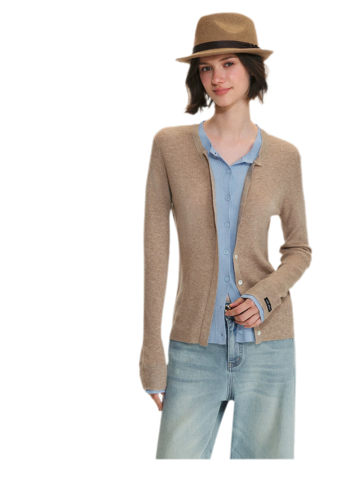 Fine Knit Contrast Cardigan