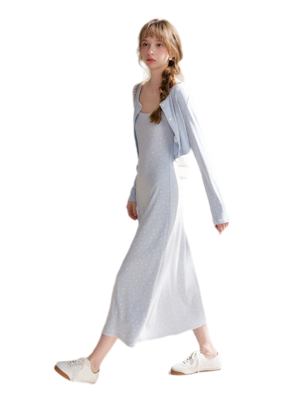 Rose Knit Cardigan Dress
