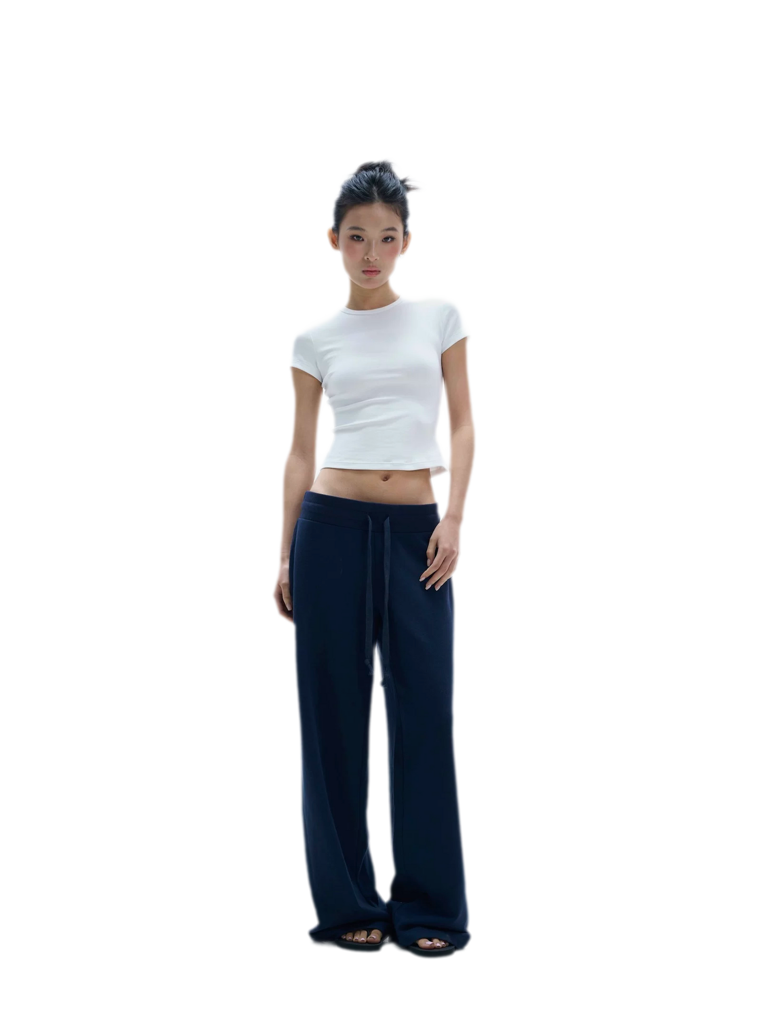 Wide-Leg Drawstring Sweatpants