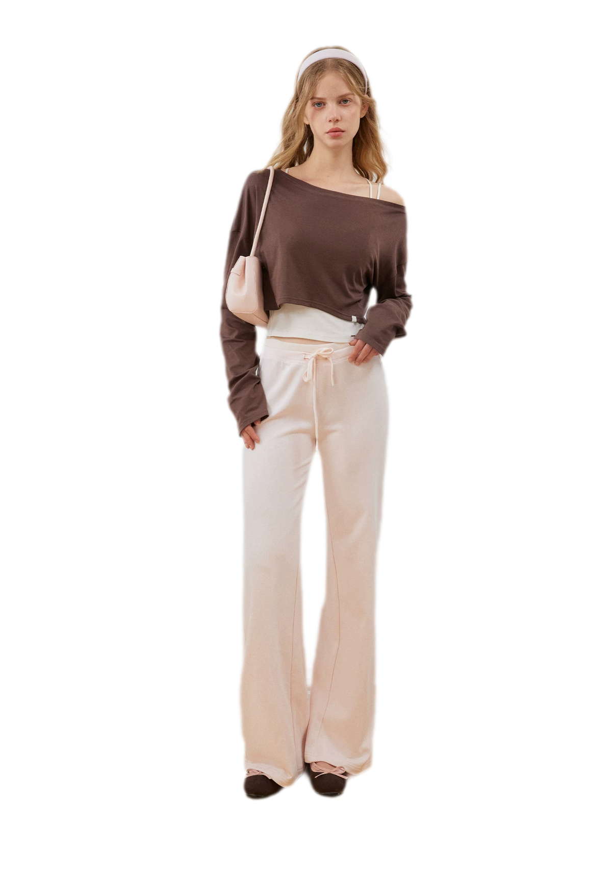 Strukturierte Sweatpants mit Kordelzug und weitem Bein