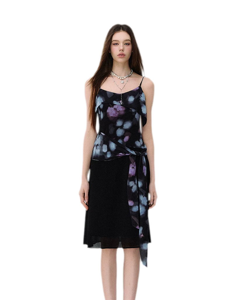 Irregular Tie-Dye Print Dress