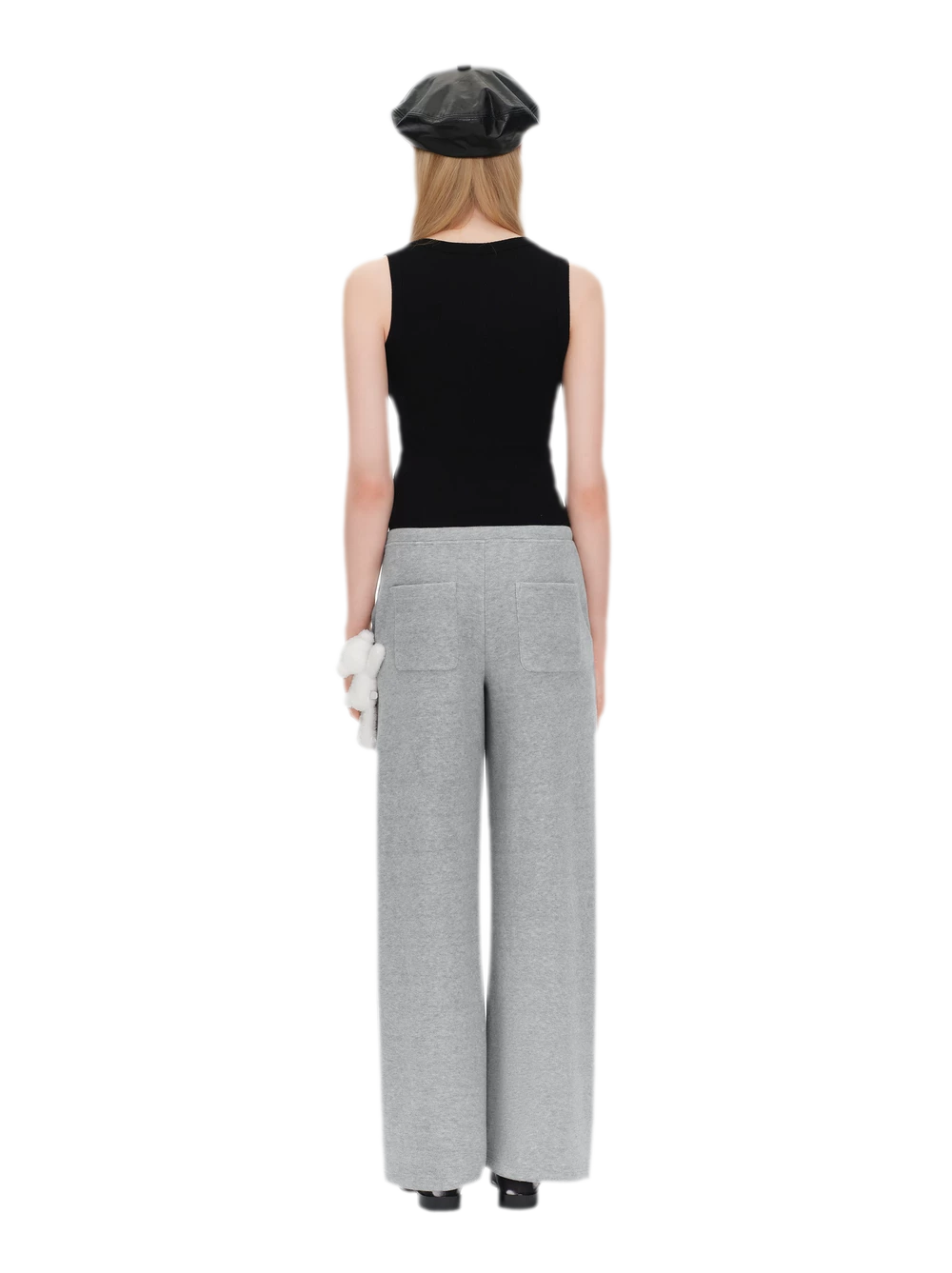 Fleece V-Waist Wide-Leg Pants