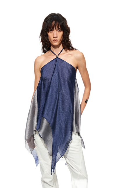 Handwoven Contrast Hem Bandeau Top