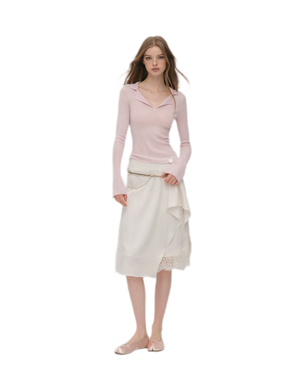 Silky Draped A-Line Skirt