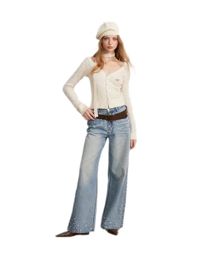 Openwork Reversible Knit Top