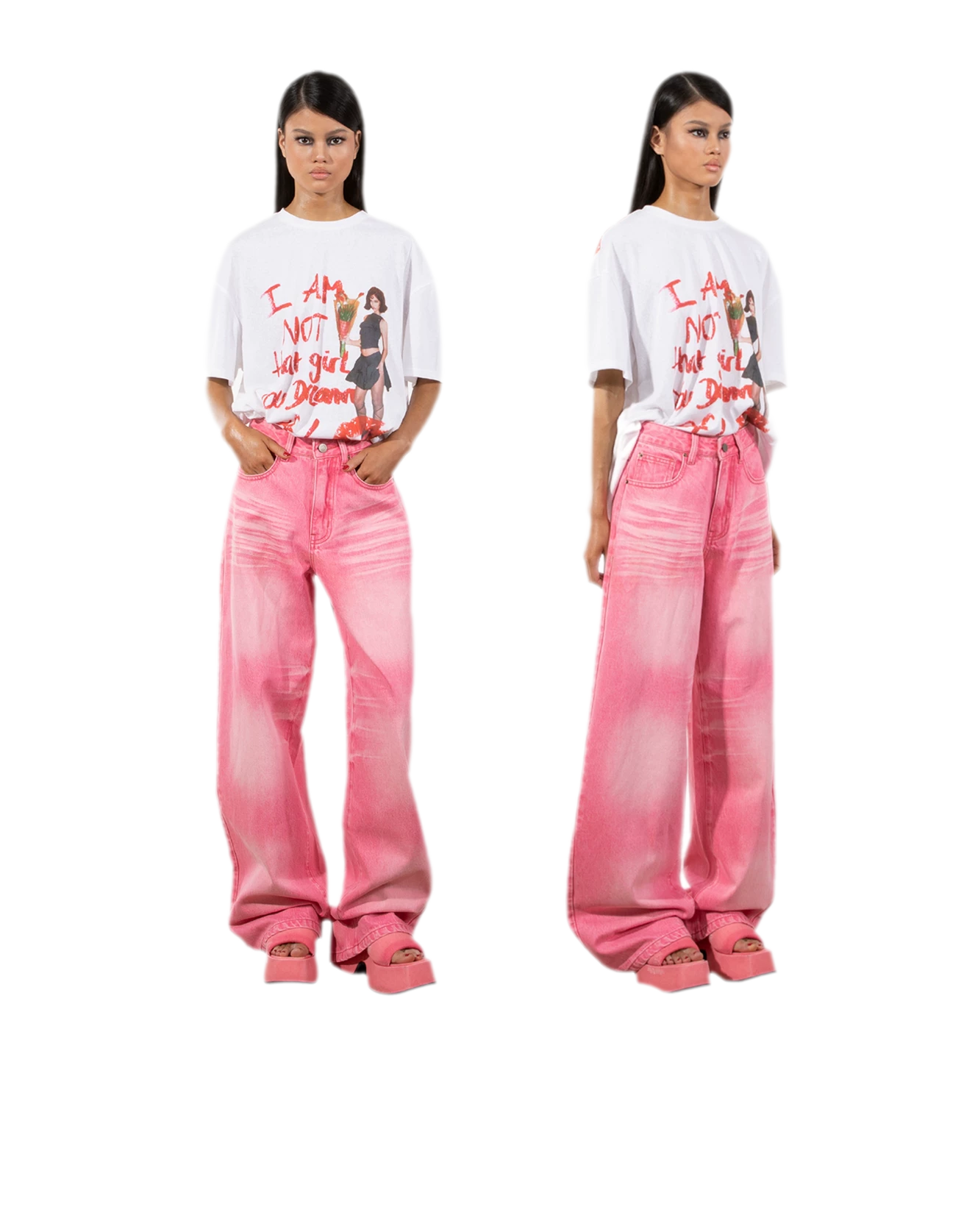 Washed Platform Slippers