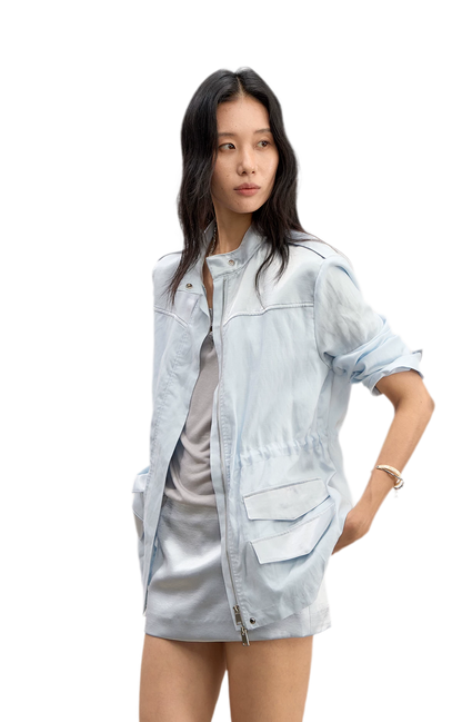 Linen Blend Quilted Hunter Coat