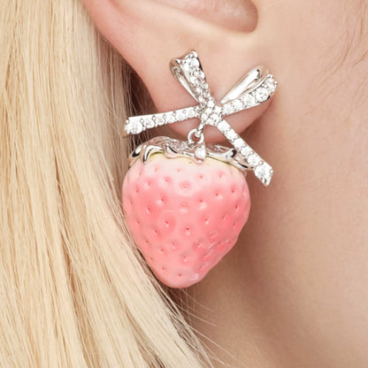 Strawberry Butterfly Statement Earrings