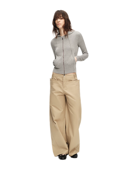 Viscose Honeycomb Hooded Cardigan