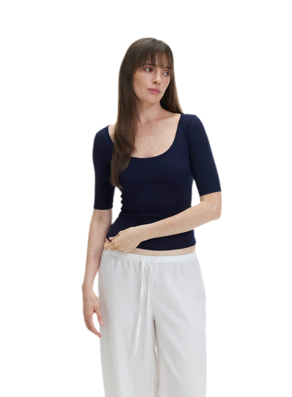 Soft U-Neck Slim-Fit T-Shirt