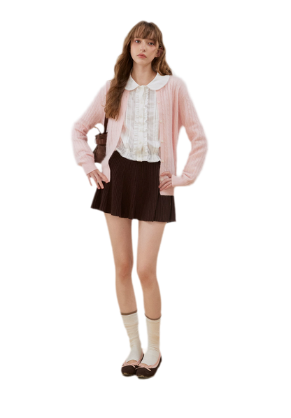 Textured Ruffle Cropped Shirt