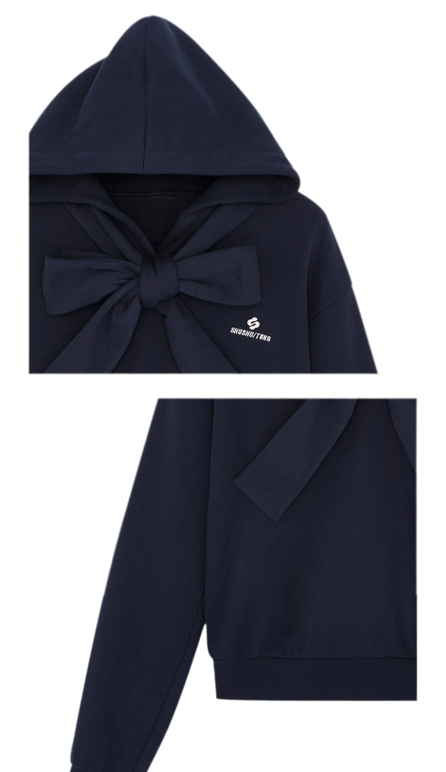 Bow Detail Cropped Hoodie