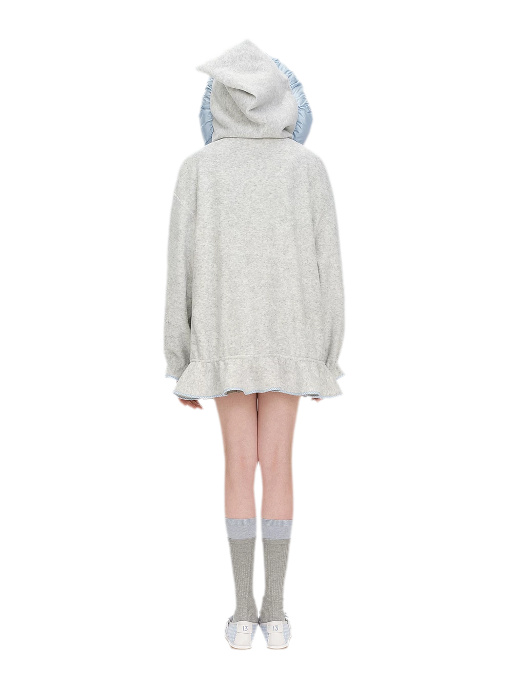 Plush Lace-Trimmed Bear Hoodie