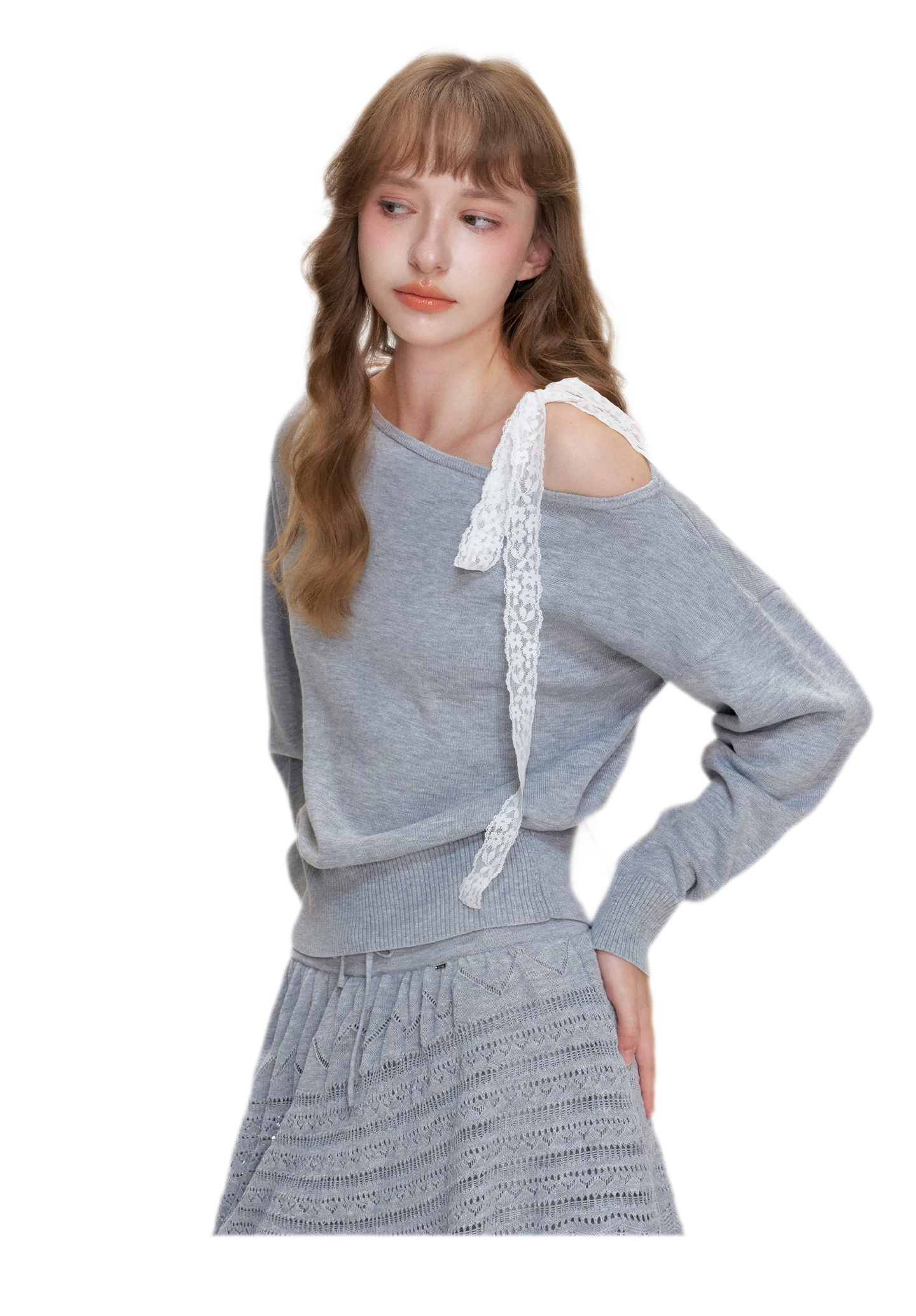 Wool Blend Asymmetric Knit Set