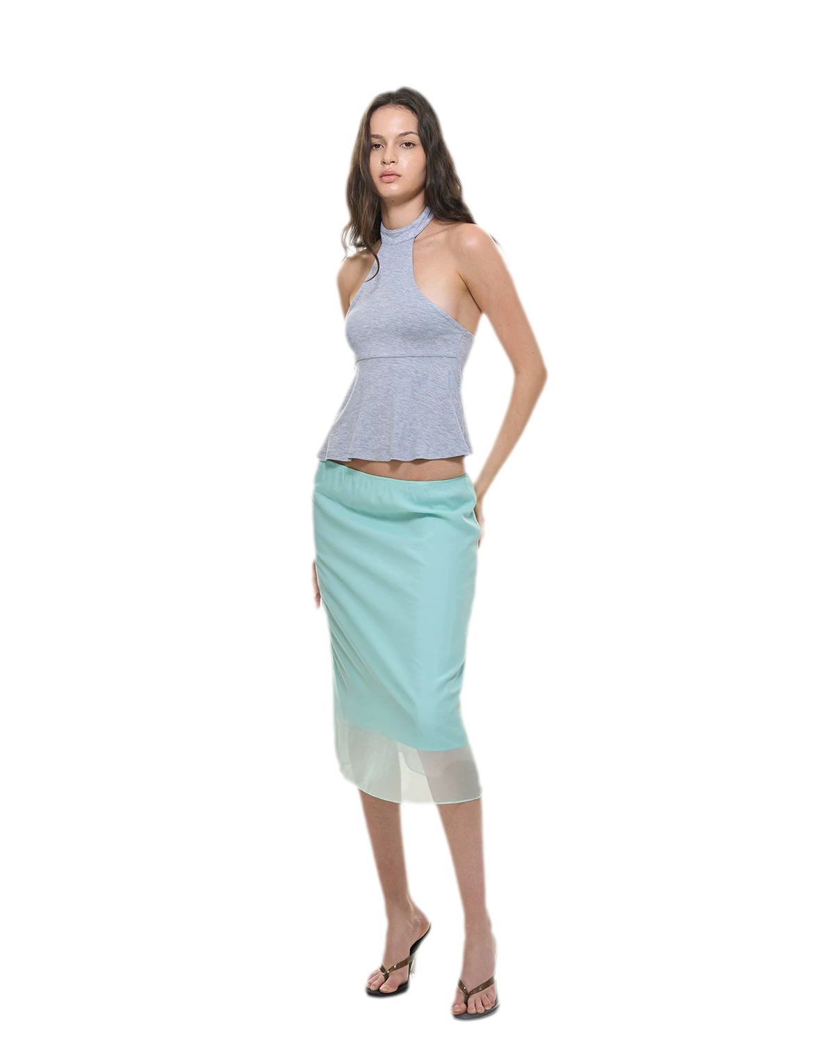 Modal Peplum Halter Top