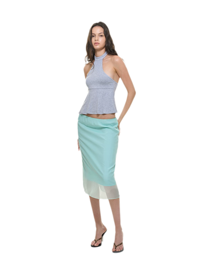 Modal Peplum Halter Top