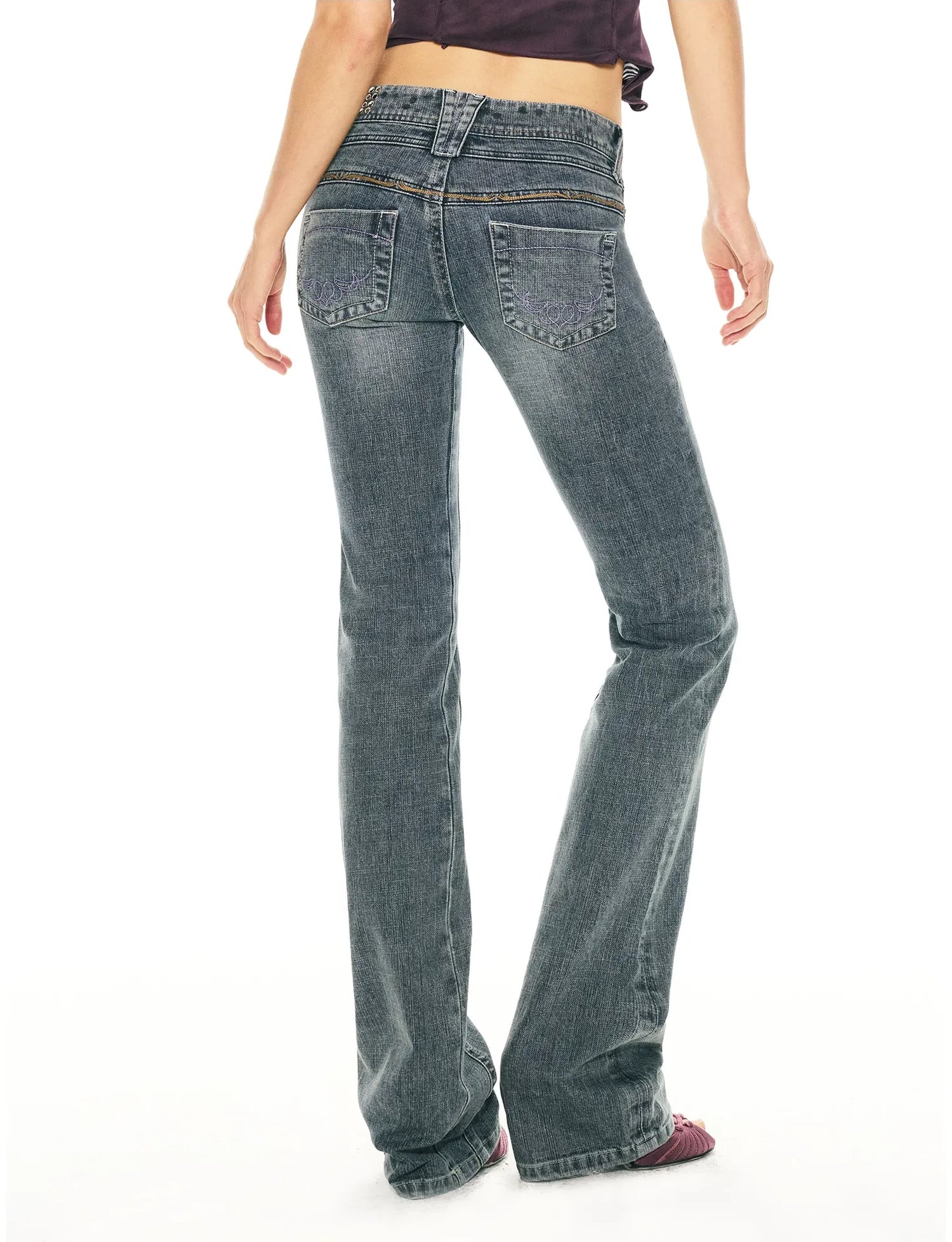 Vintage Washed Blue Denim Pants