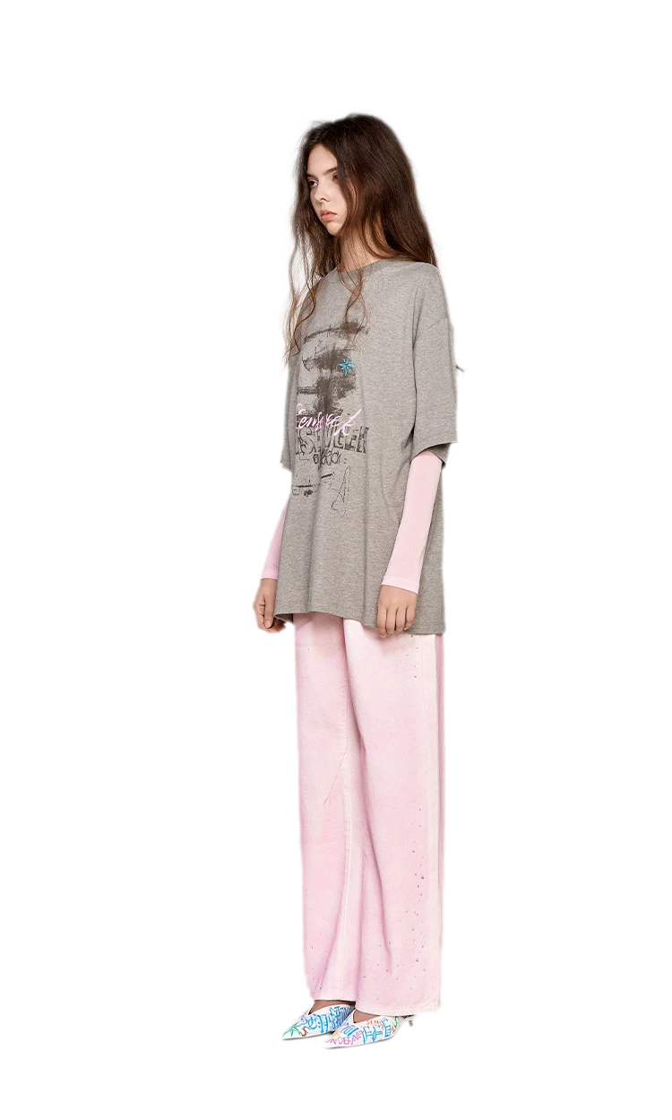 Cotton Rhinestone Graphic T-Shirt