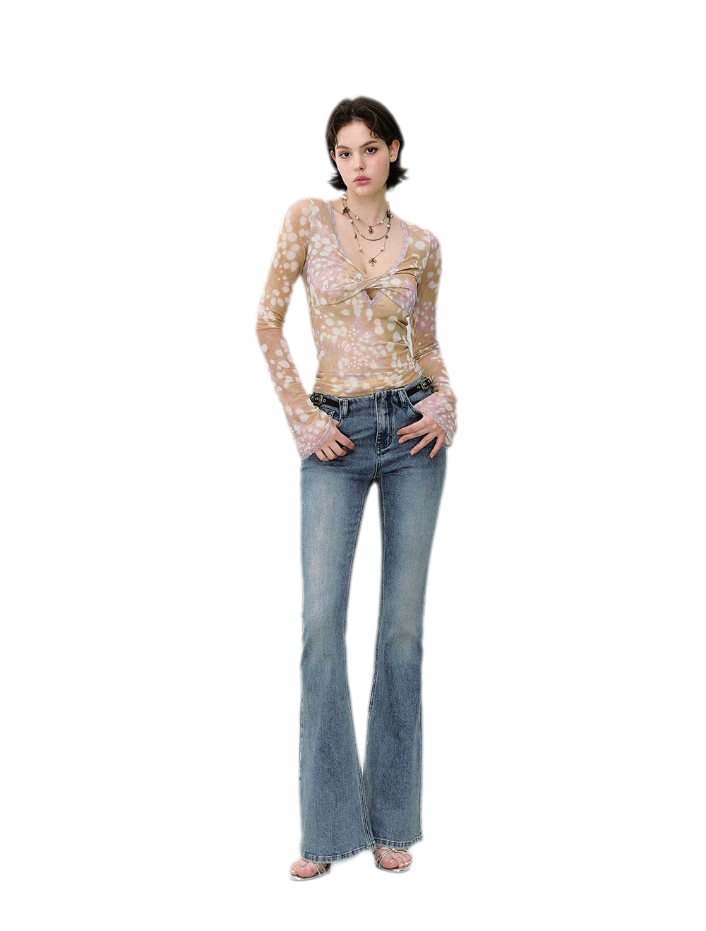 Denim Micro Flare Jeans