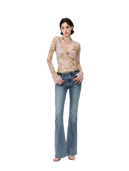 Denim Micro Flare Jeans