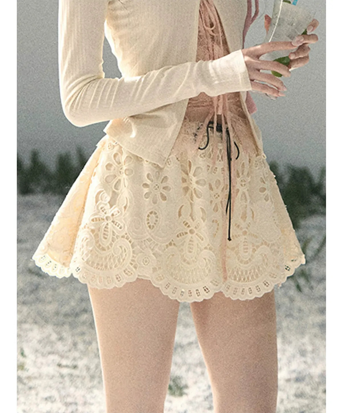 Lace A-Line Mini Skirt