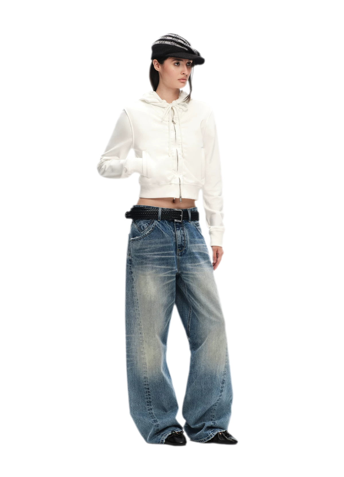 Vintage Washed Wide-Leg Jeans