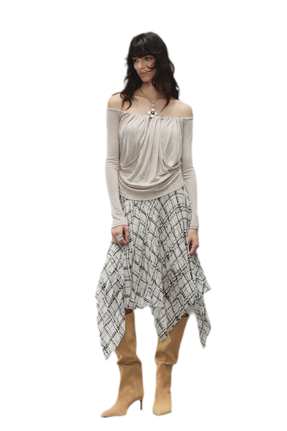 Tencel Wool Off-Shoulder Top