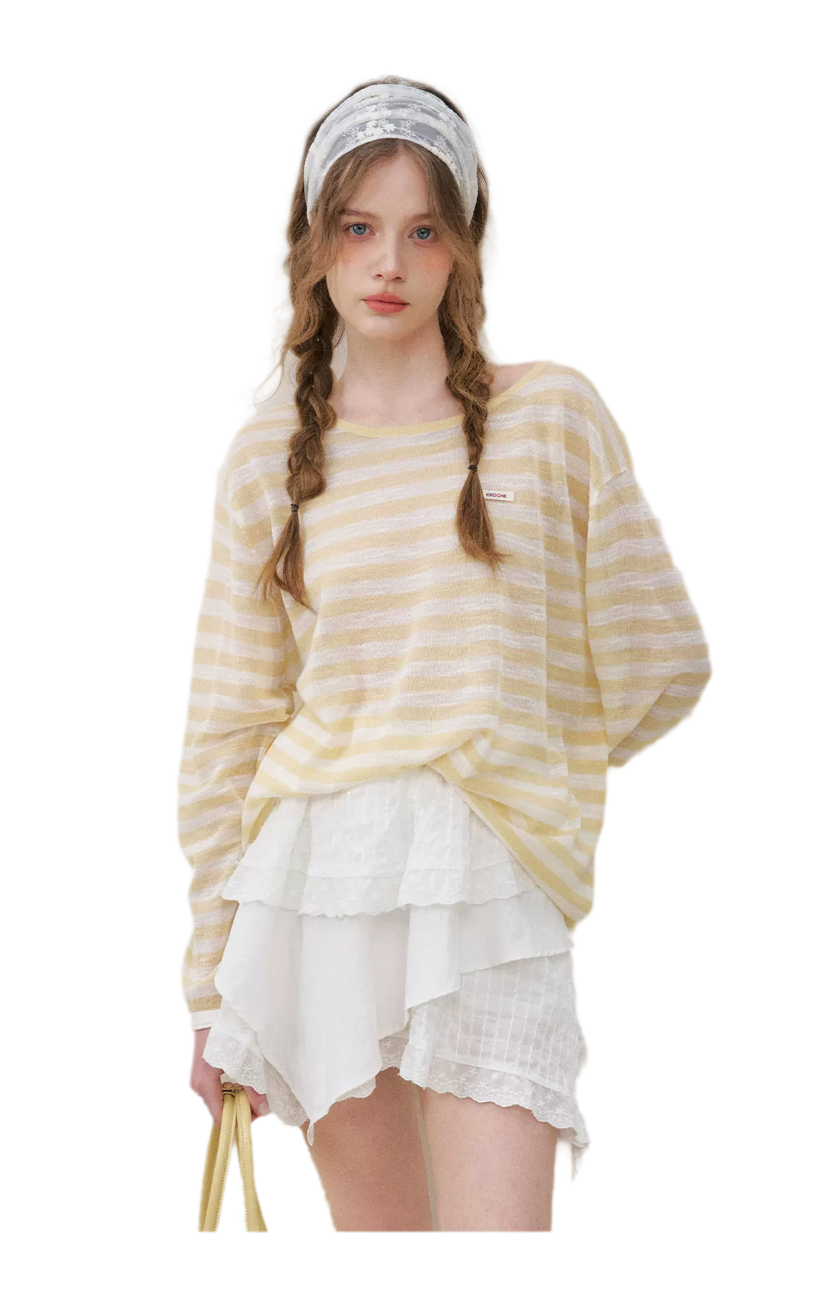 Striped Open-Back Cardigan