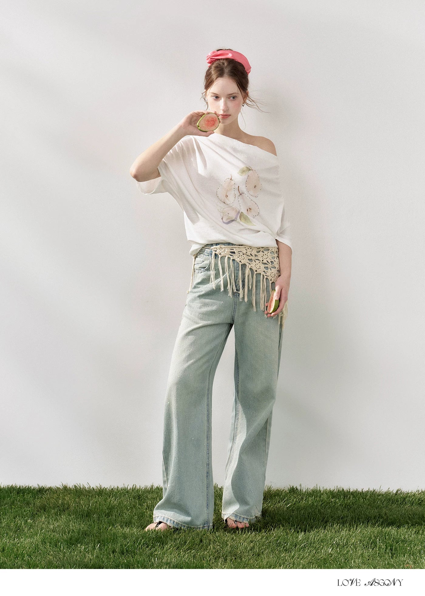 Starry Crystal Wide-Leg High-Waist Jeans