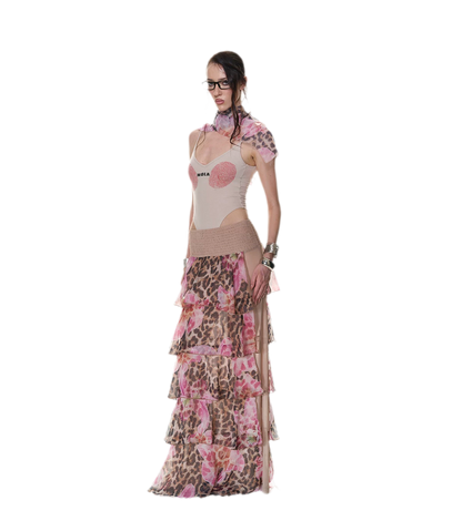 Fingerprint Print Backless Jumpsuit
