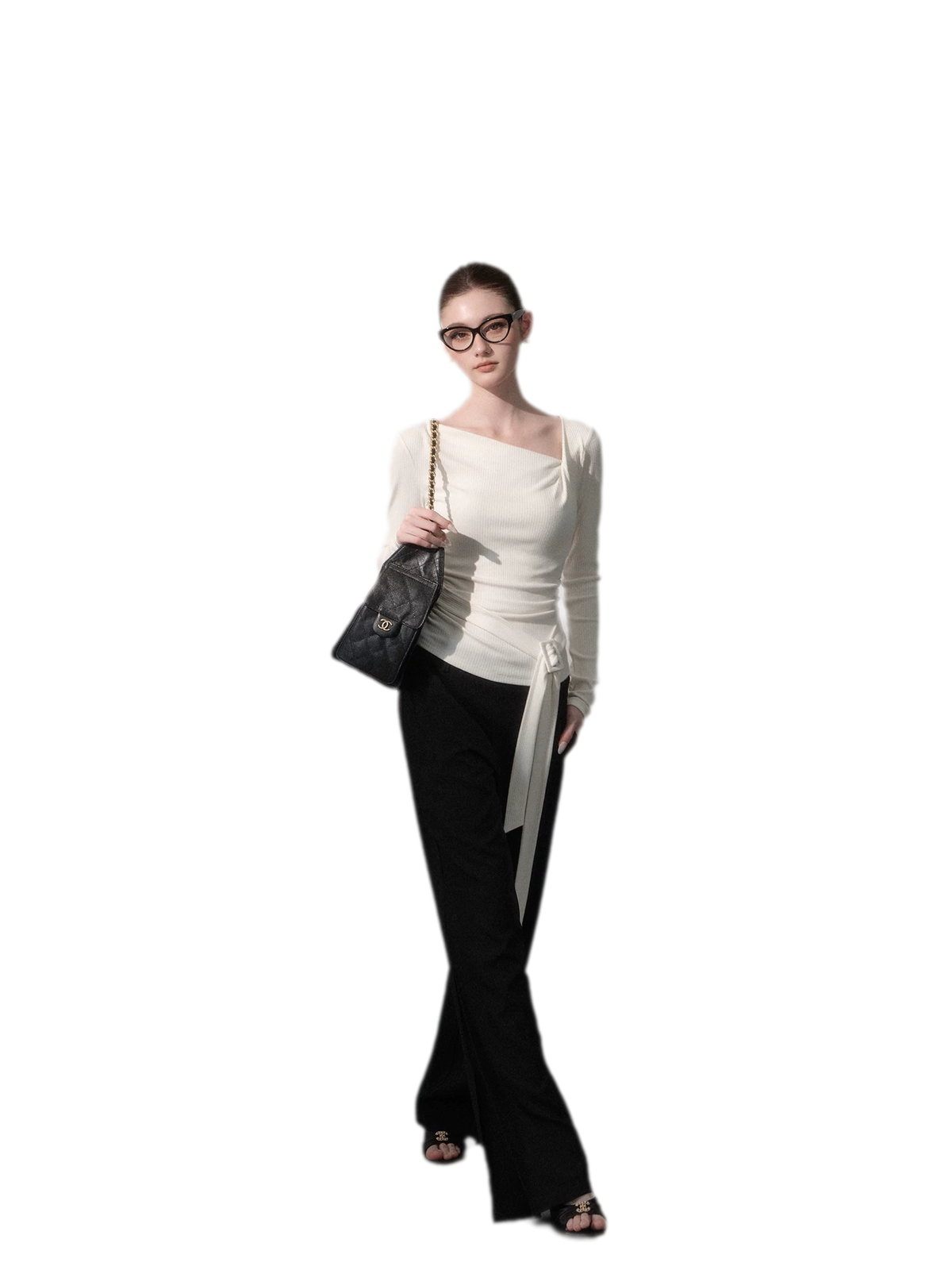 Mid-Rise Wide-Leg Trousers