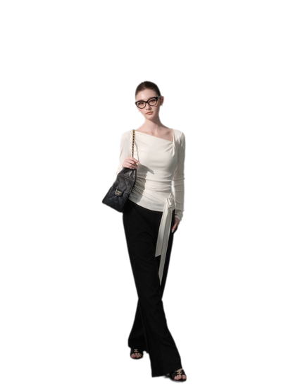 Mid-Rise Wide-Leg Trousers
