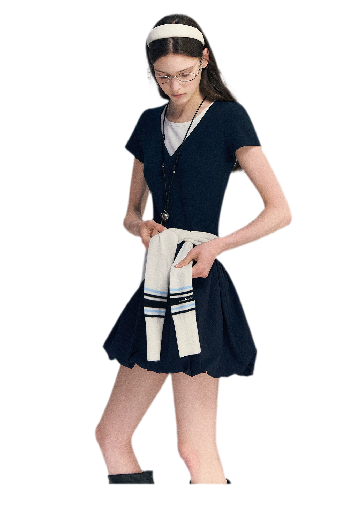 Contrast Trim Bubble Dress