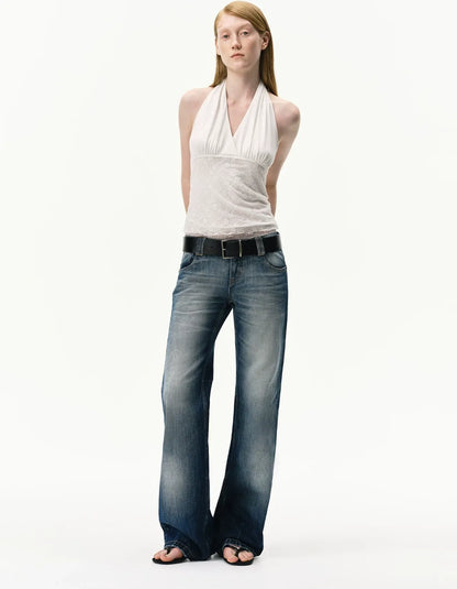 Low-Rise Straight Jeans