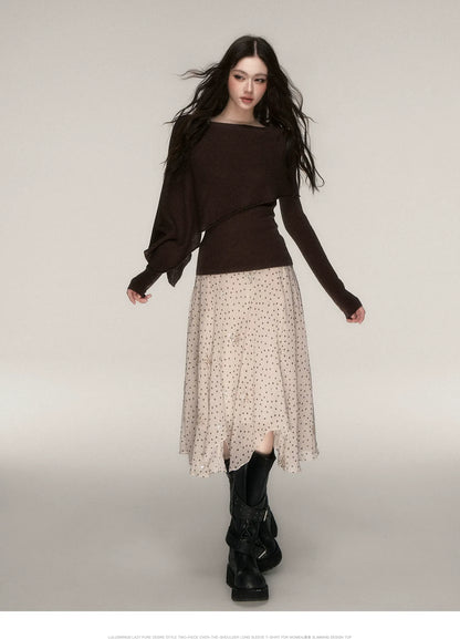 Stretch Shawl Cape Sweater