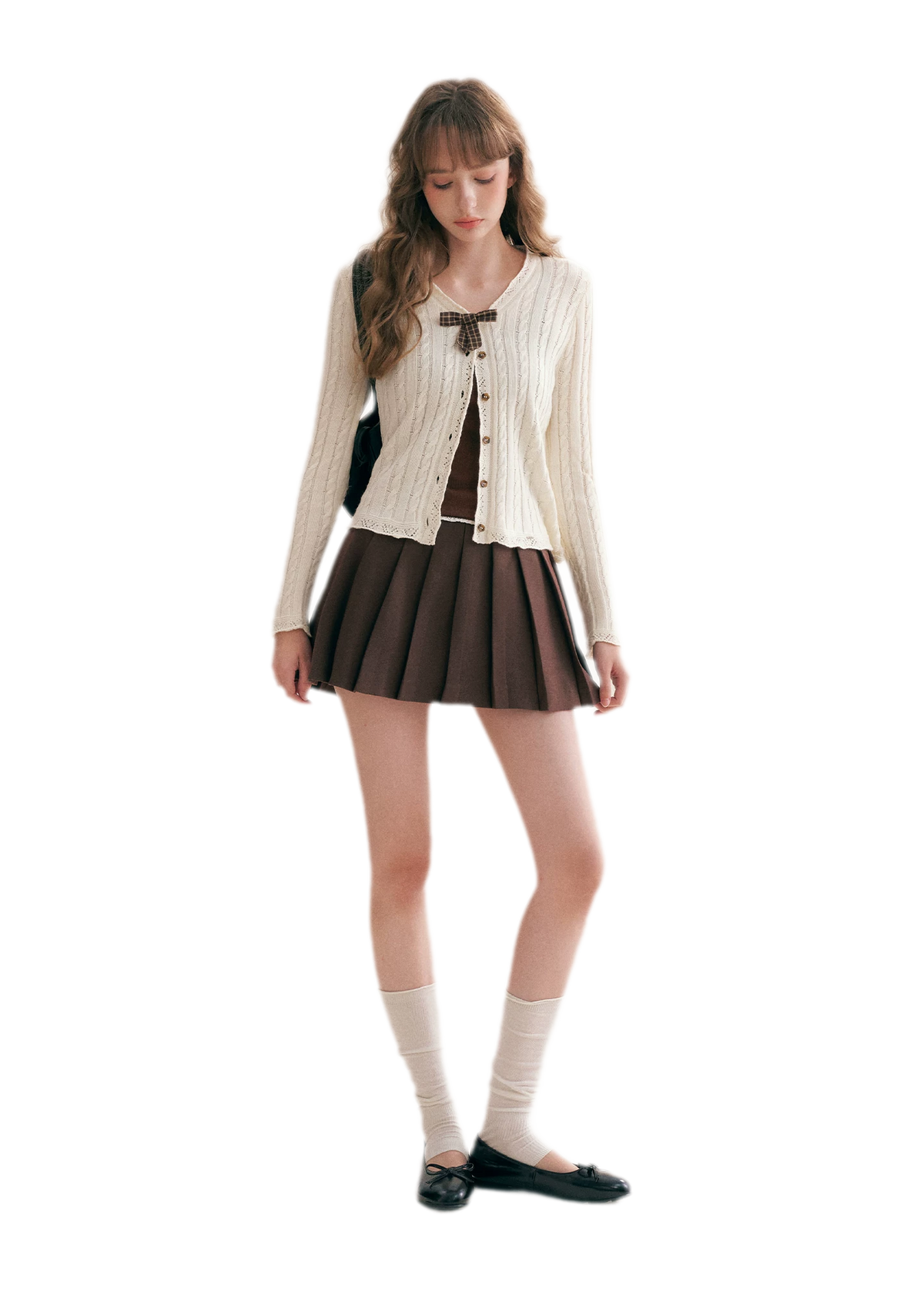 Cable Knit V-Neck Cardigan