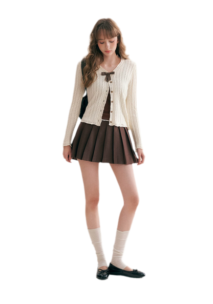 Cable Knit V-Neck Cardigan