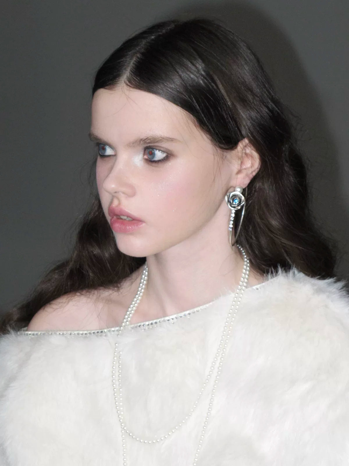 Crystal Floral Hoop Earrings