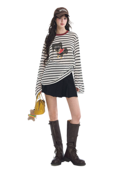 Asymmetrical Pleated A-Line Skort