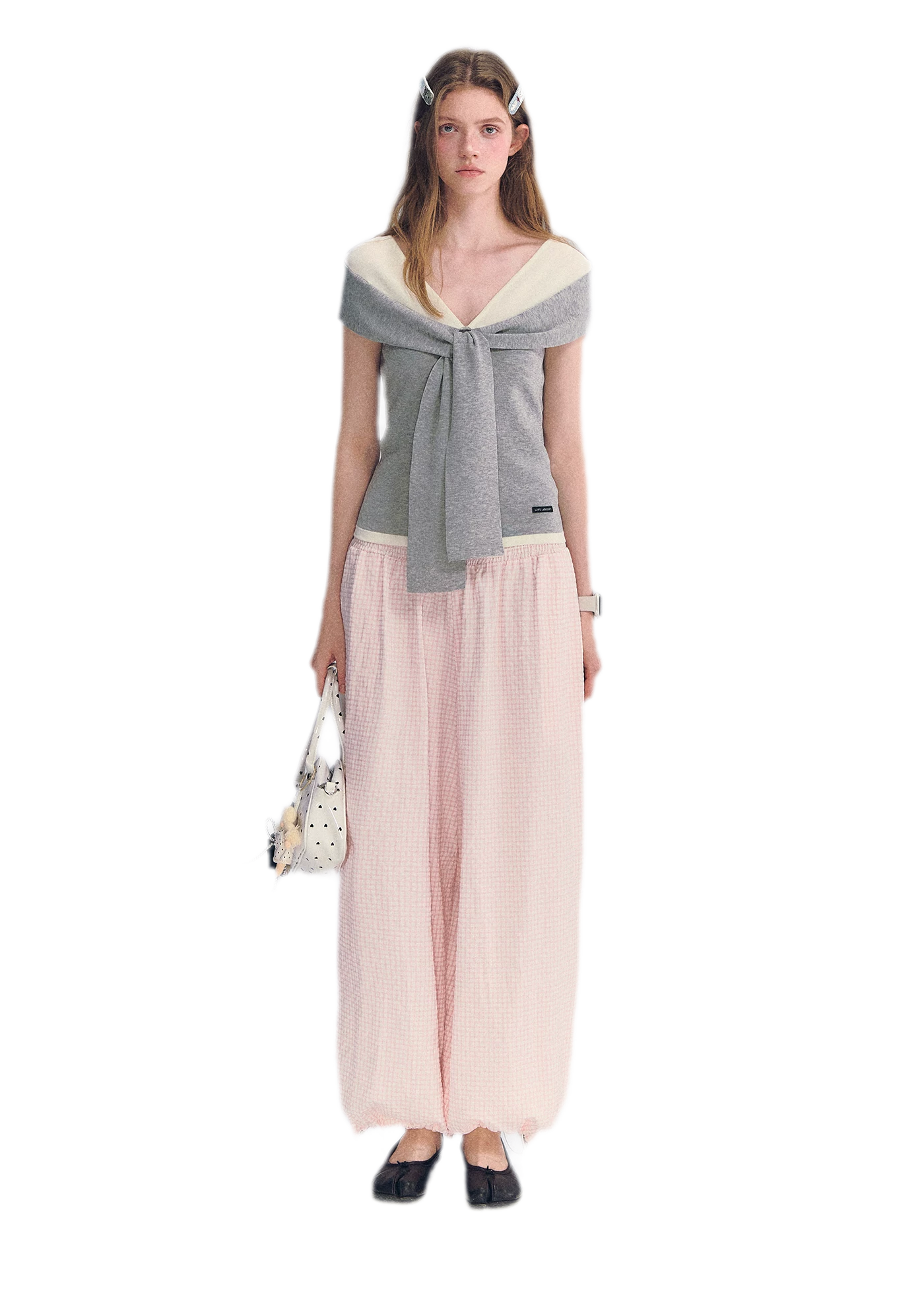 Colorblock Off-Shoulder Tee