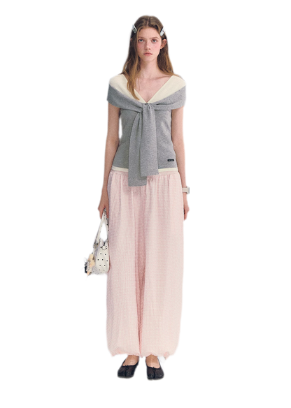 Colorblock Off-Shoulder Tee