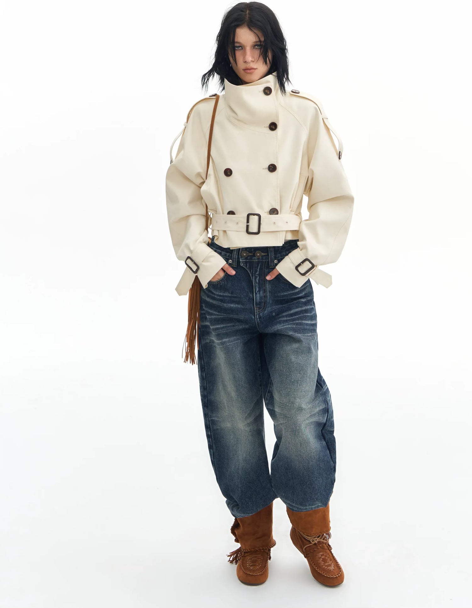 Structured Trench Crop Jacket