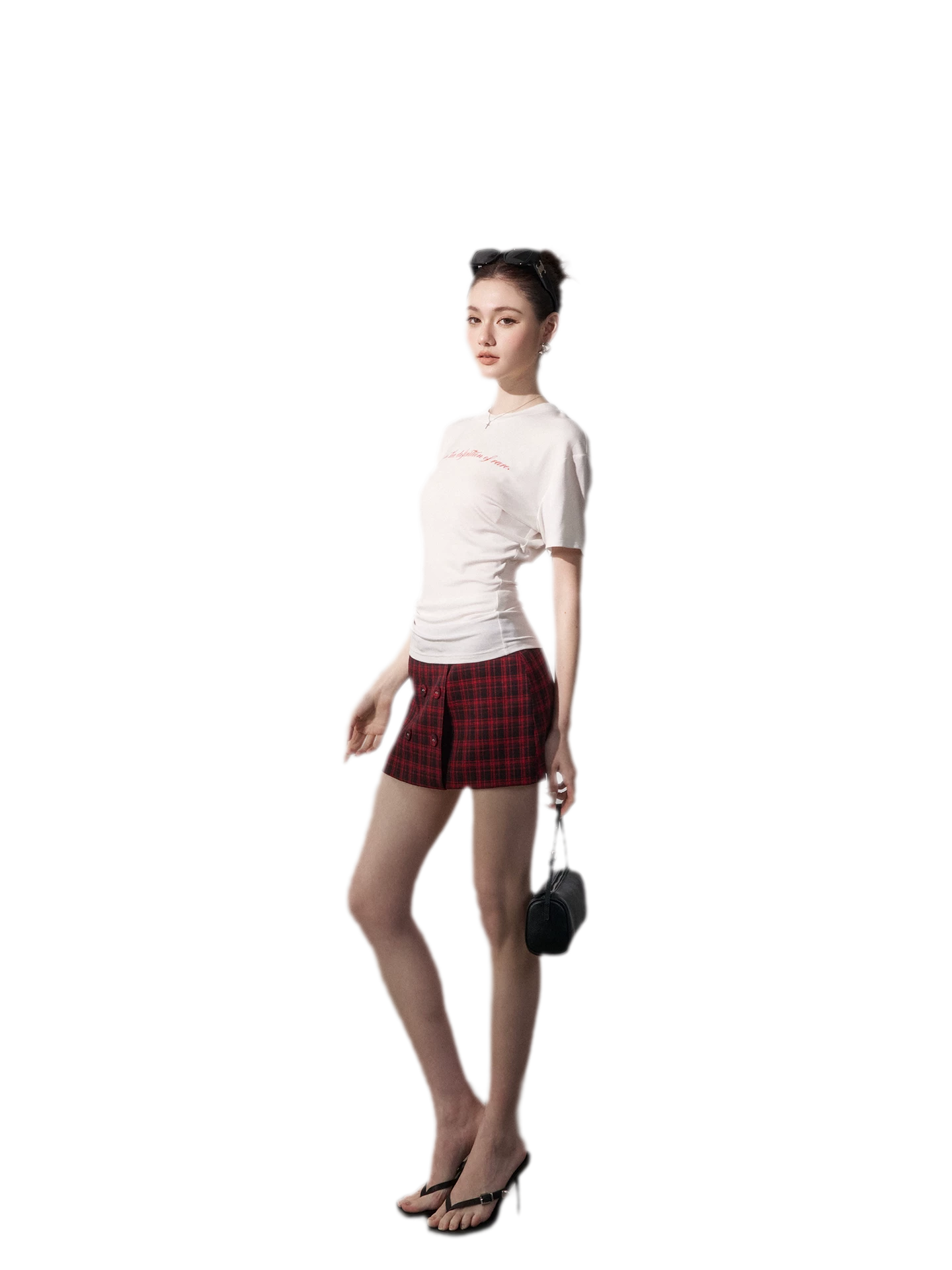 Low-Waist Plaid Mini Skirt