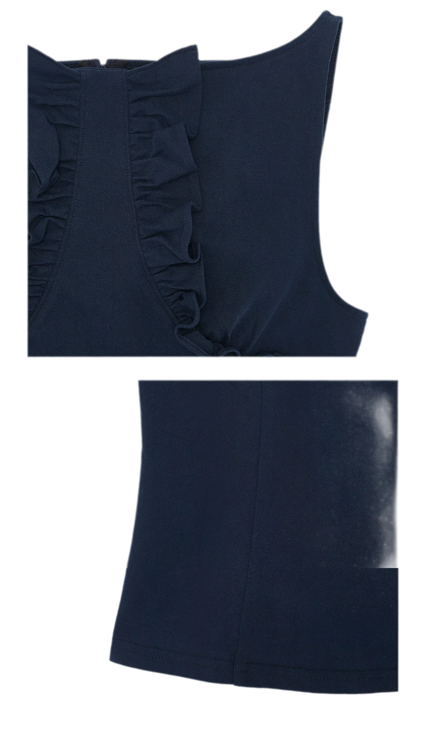 Ruffle Trim Fitted Top