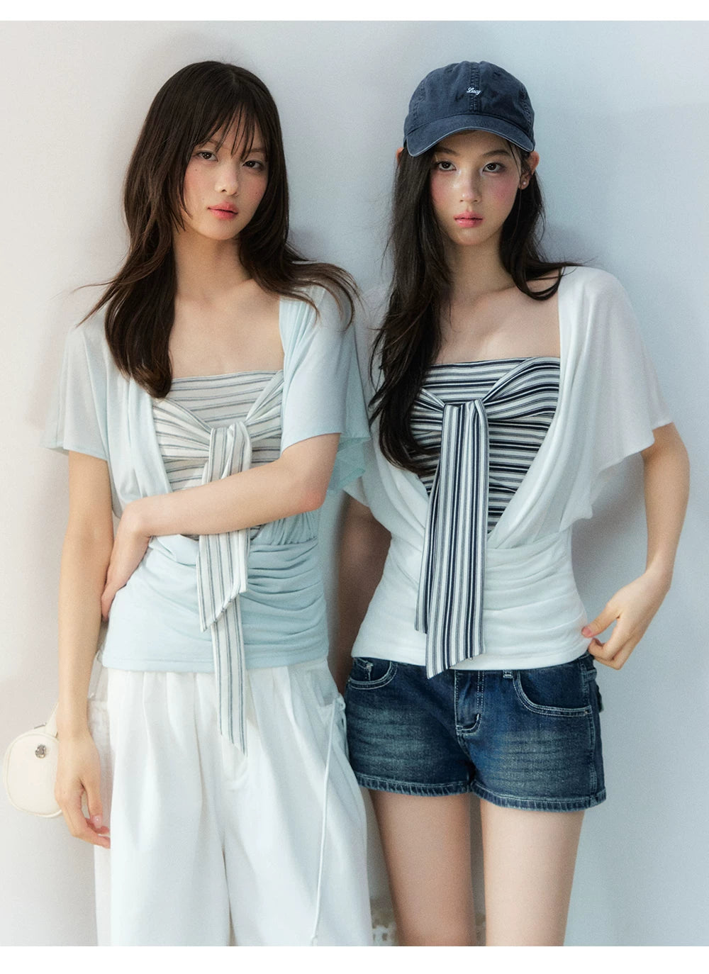 Original Lyocell Batwing Sleeve Top &amp; Bustier Set