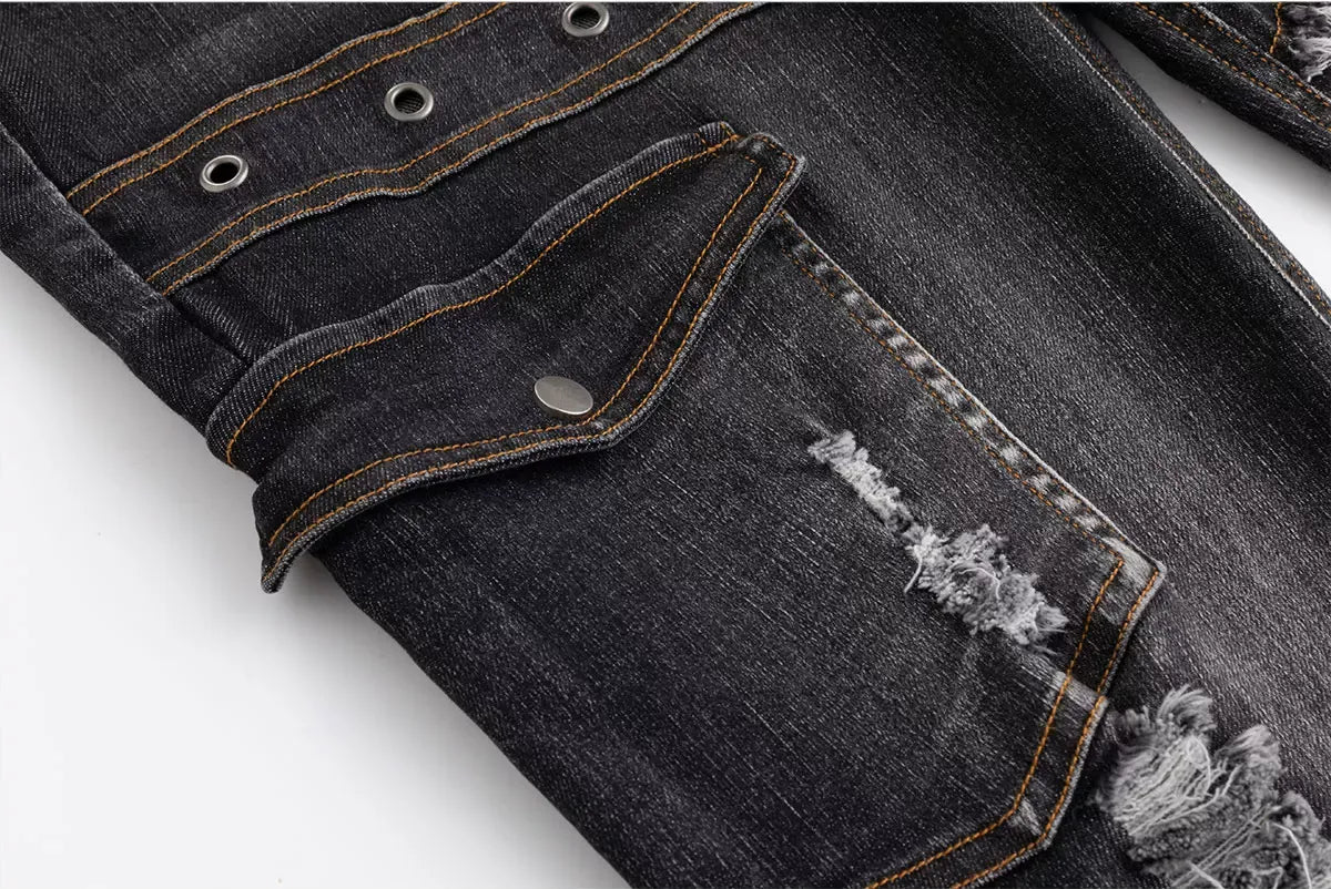 Skinny Grunge Flare Jeans