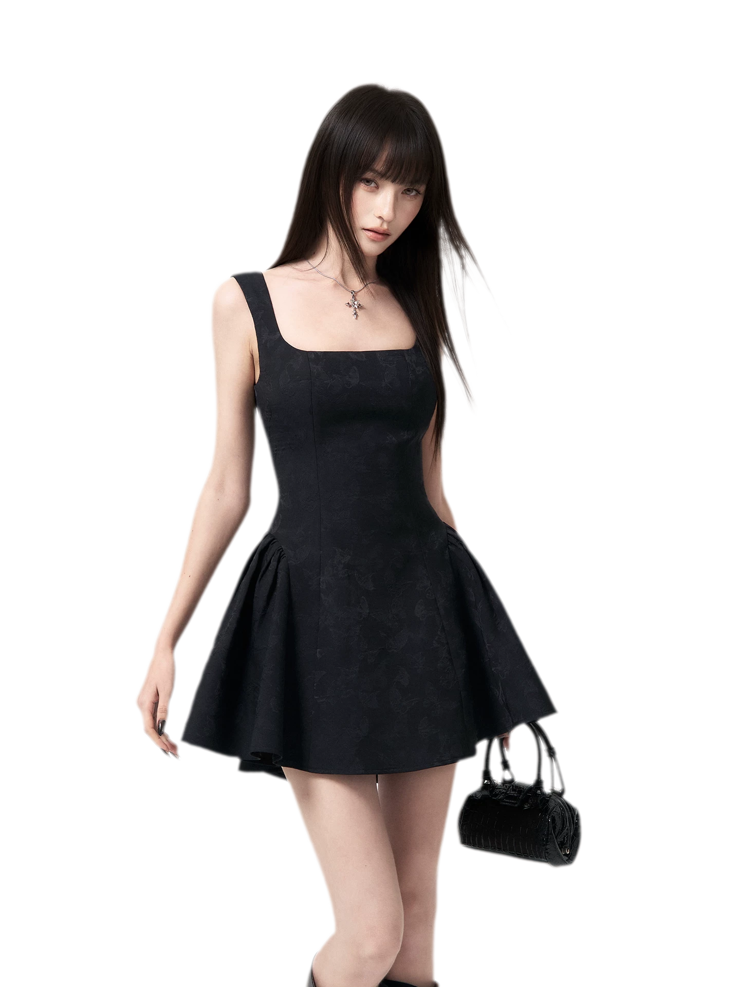 Jacquard Puff Mini Dress
