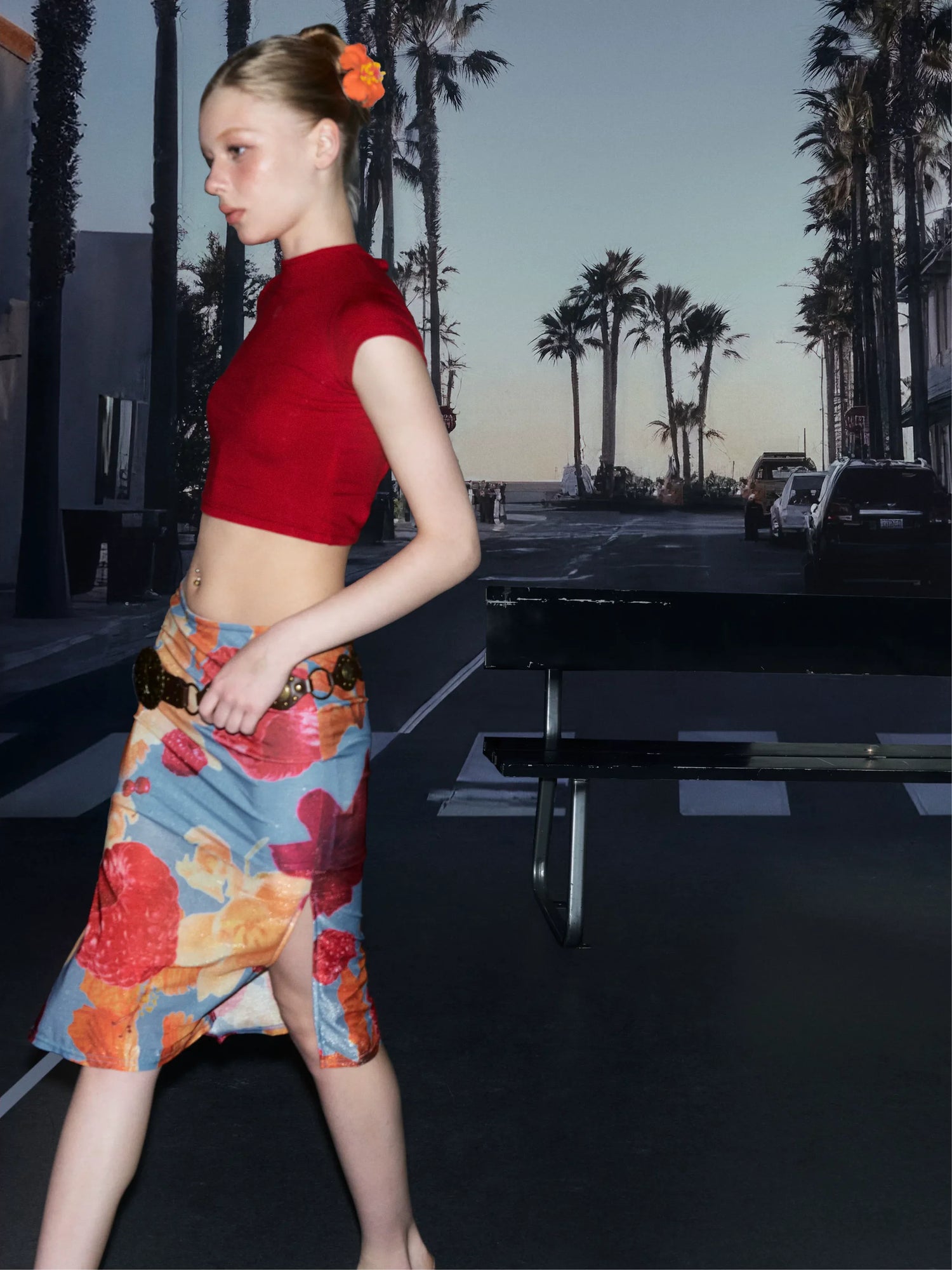 Printed Mermaid Midi Skirt
