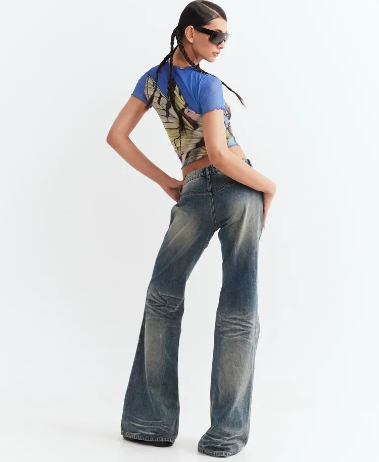 Mesh Ruffle Fit Tee